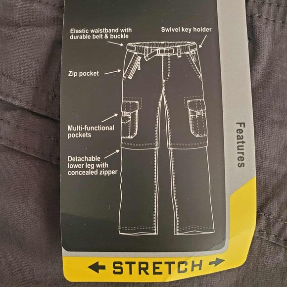 NEW Men's Cargo Convertible Pant (GRAY) - Picture 2 of 12